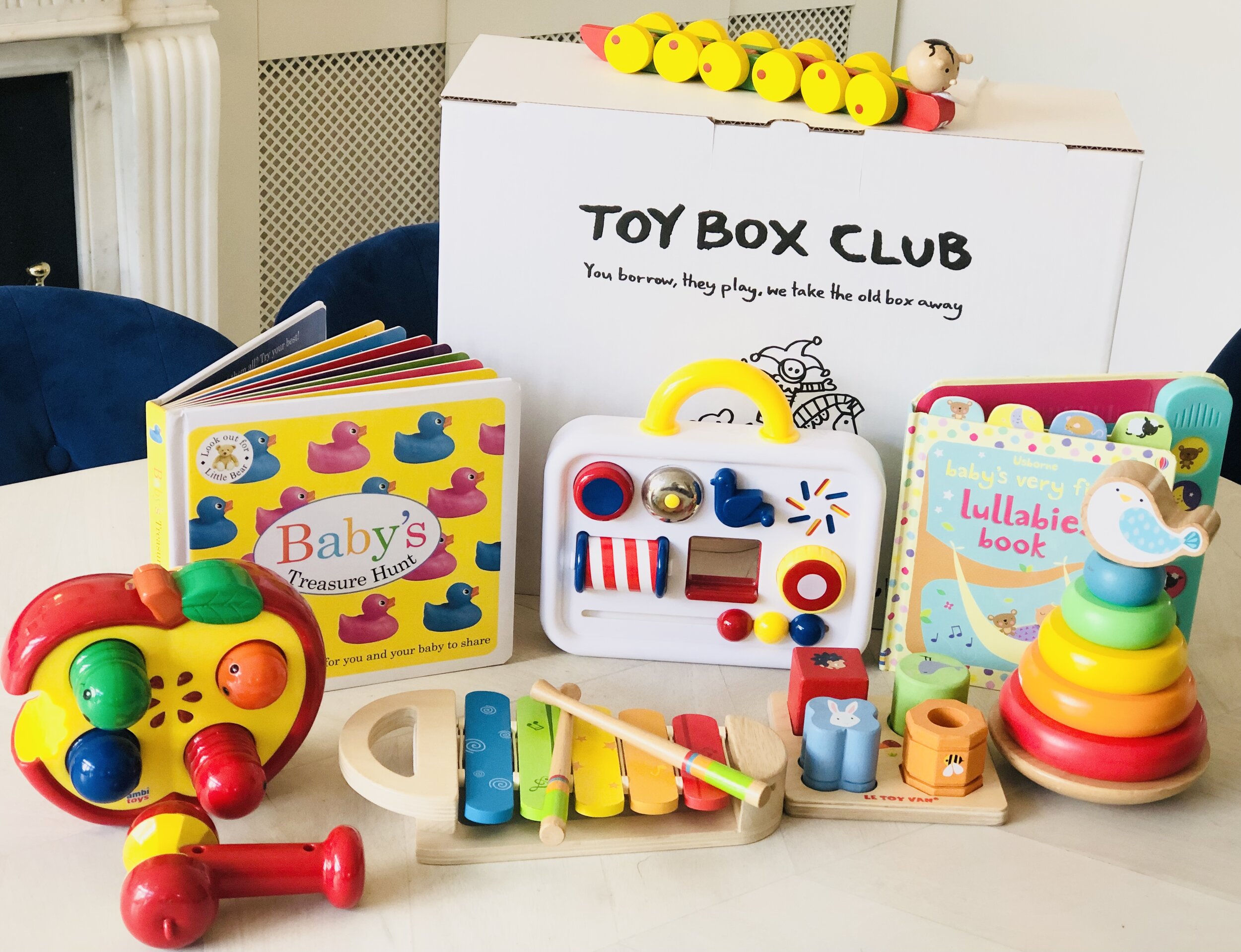 Toy box club, story books, kids toys, xylophone, rings, infant educational toys