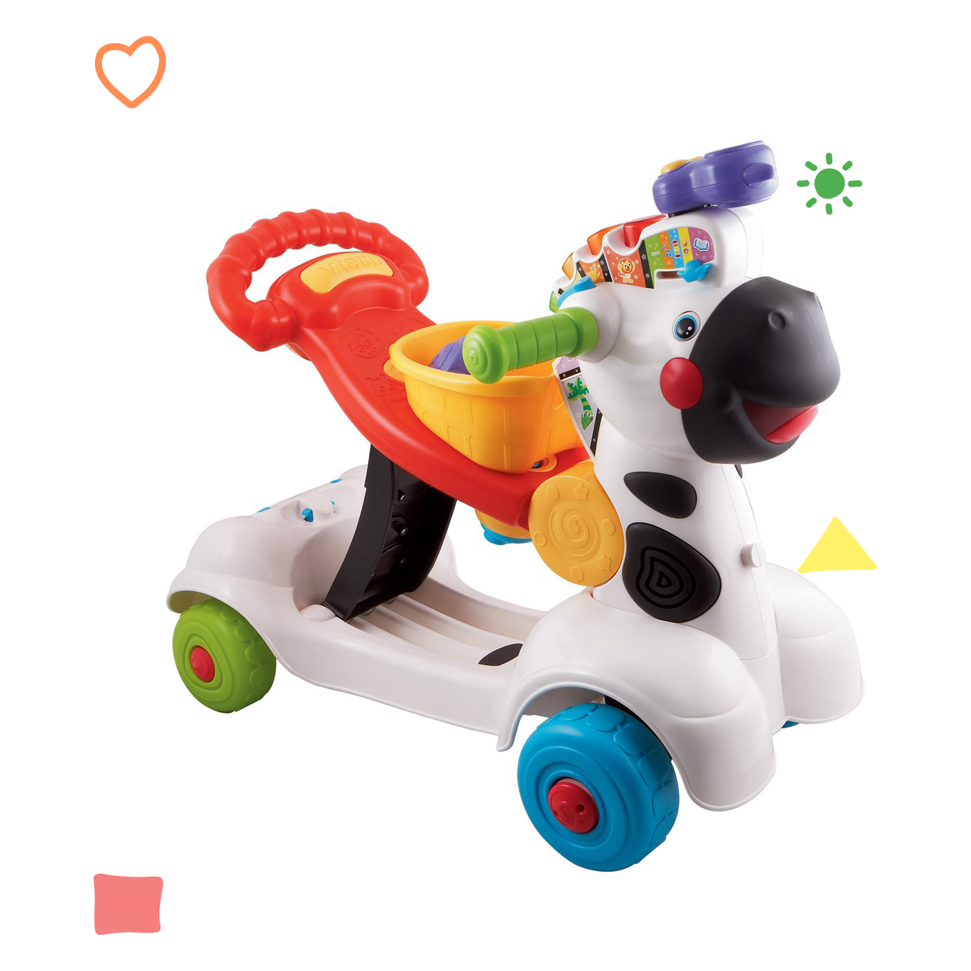 VTech 3 In 1 Zebra Scooter, toy box club, ride on scooter, toy box club, cow ride on scooter