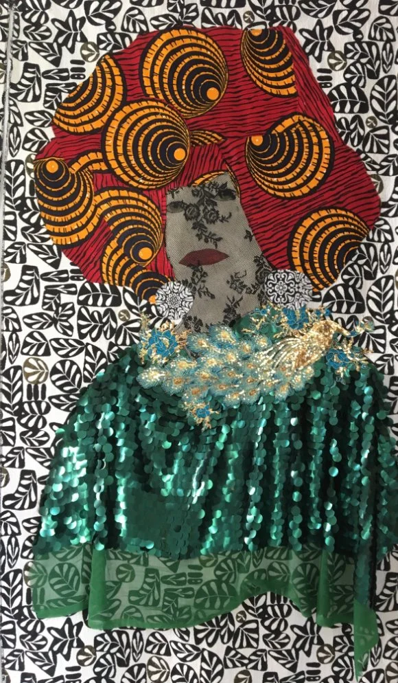 Madam Sul-Te-Wan, Textile Collage, 145x79 cm