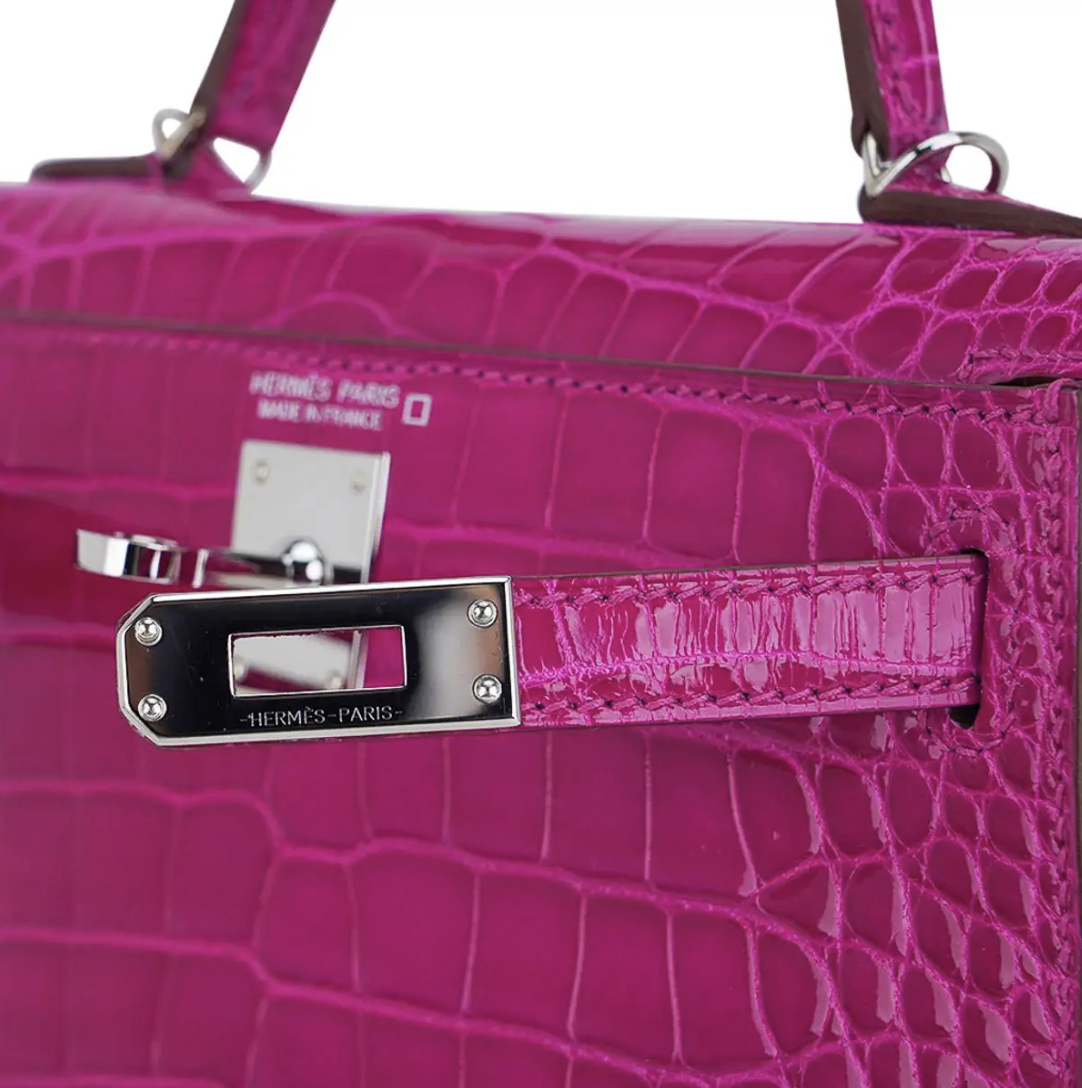 Ombré Shiny Salvator Lizard Kelly Pochette Palladium Hardware