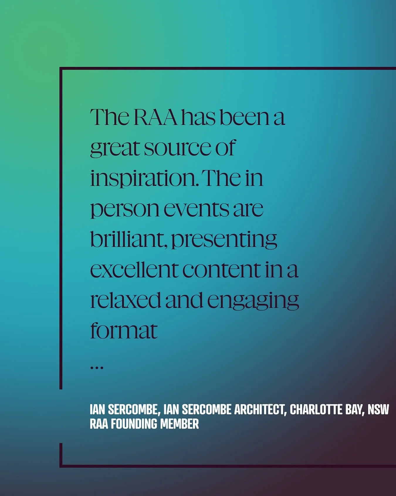 Support | Advocacy | Community 

#RAA #regionalarchitecture
#australianarchitecture #creatingcommunitythrougharchitecture