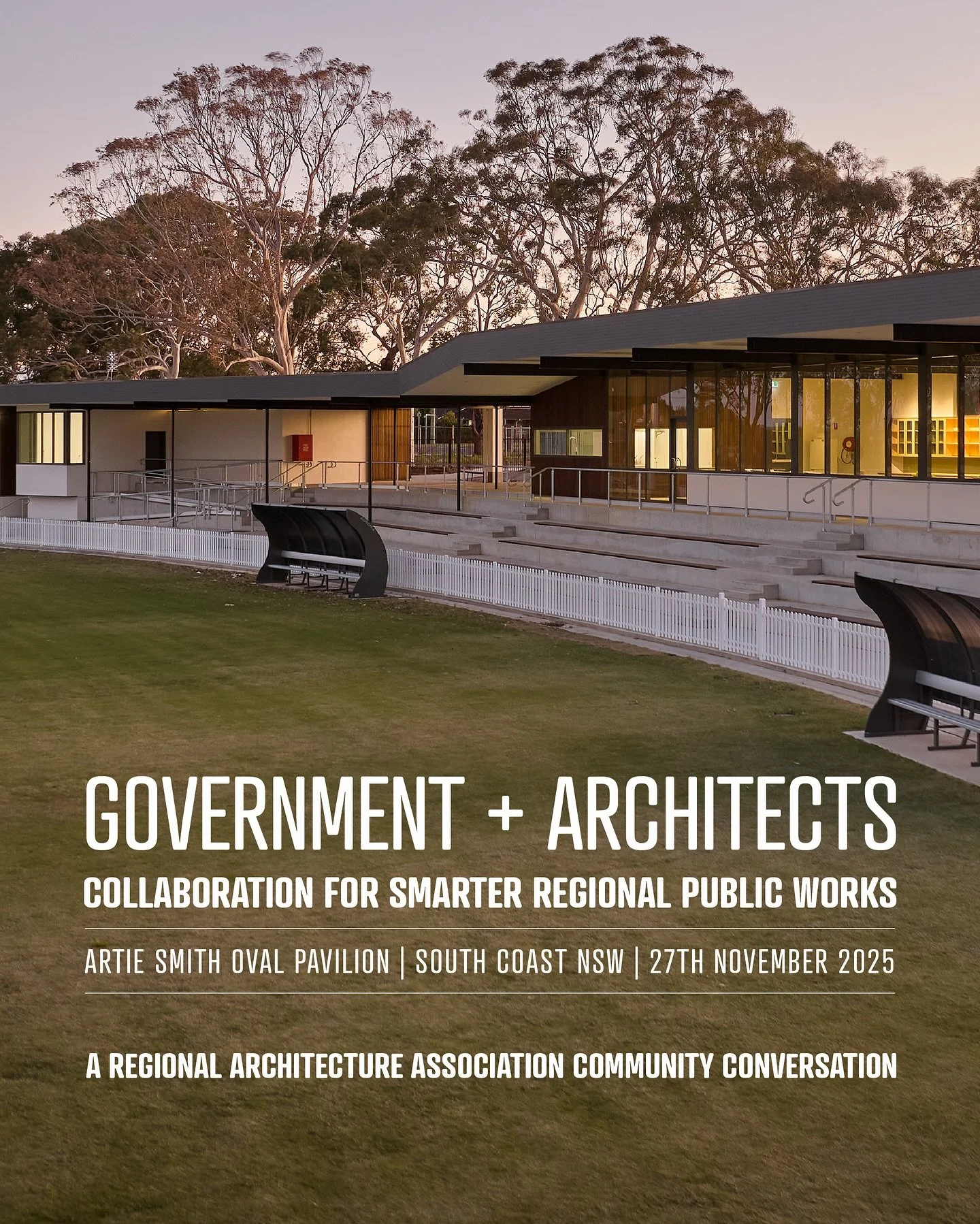 COMMUNITY CONVERSATION | 27 November 2025

RAA is pleased to announce its first Community Conversation, an evening in person event on the NSW South Coast that seeks to engage discussion amongst architects, government and industry leaders along with i