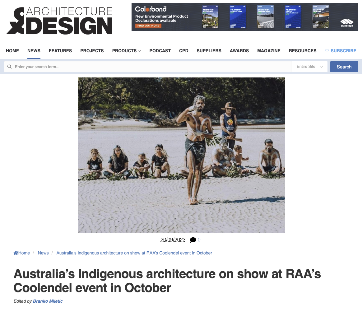 Australia’s Indigenous Architecture on show at RAA’s Coolendel Event in October