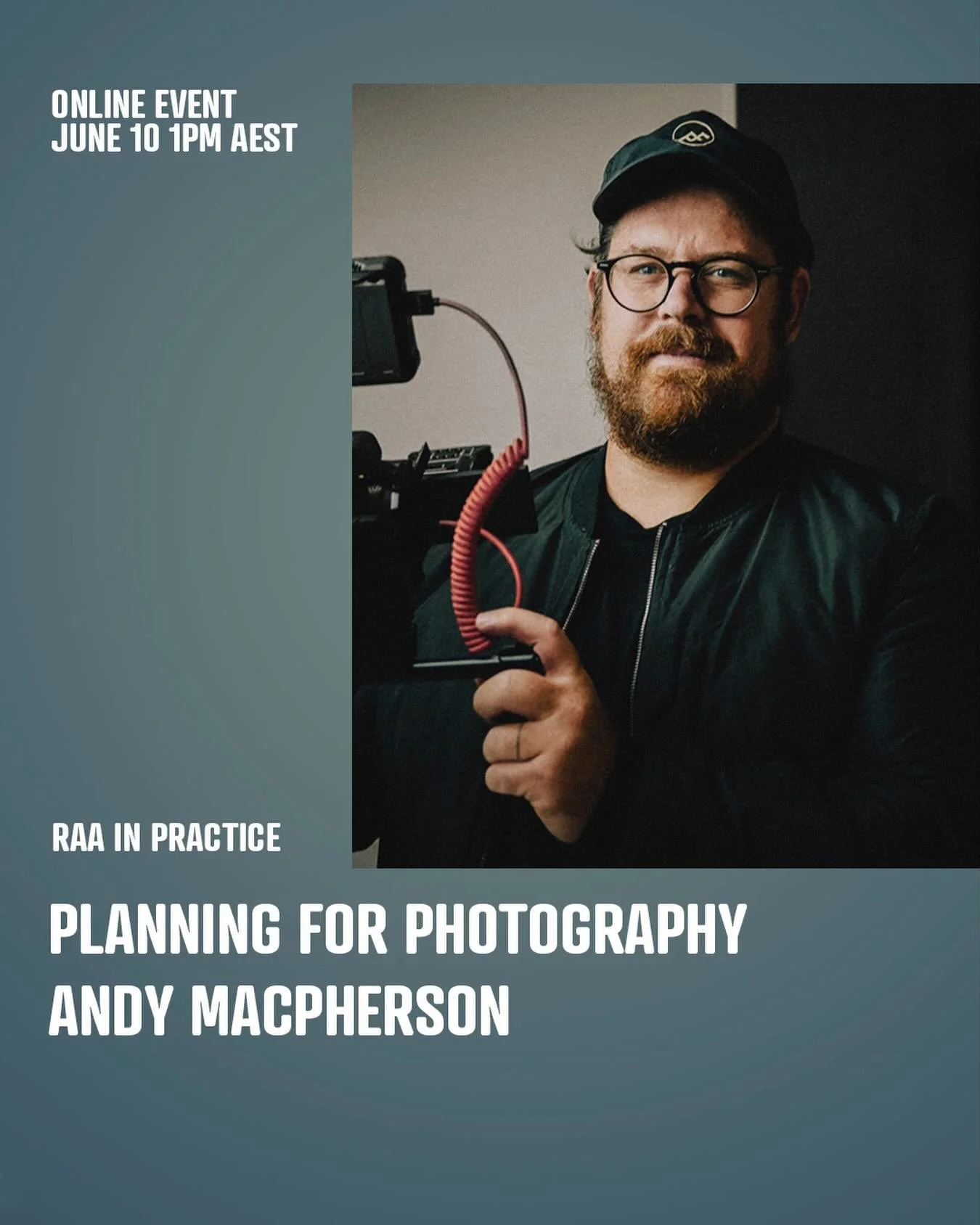 In RAA&rsquo;s next online event, architectural photographer and filmmaker Andy Macpherson (@andymacpherson.studio) will speak about the relationship between architecture and photography, and provide practical insight into how architects can get the 
