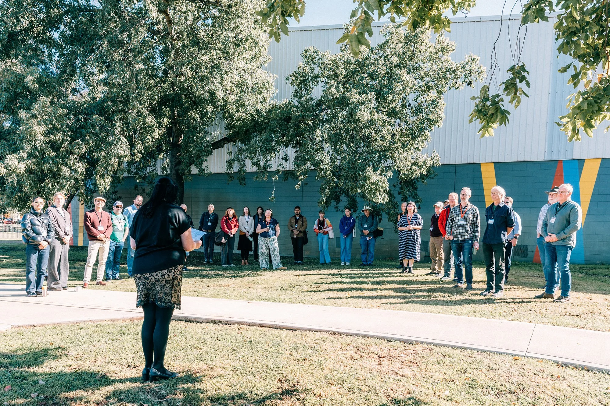Ngiyampaa Elder Leonie McCosker giving the Welcome to Country. Photo: Belinda Dimarzio-Bryan