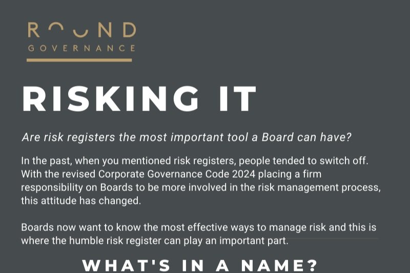 Are risk registers the most important tool a Board can have?&nbsp;&nbsp;