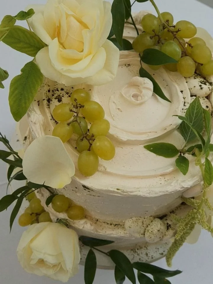 A real pinch me moment and one of my proudest business moments so far.

I was asked to make the cake for the lovely Bethany &amp; Sean at the first ever wedding held at The Tate, St.Ives for the end of Summer 25. 

All vegan 2-tier with matcha dust a