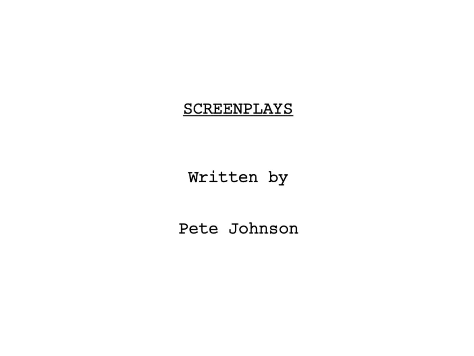 Screenplays