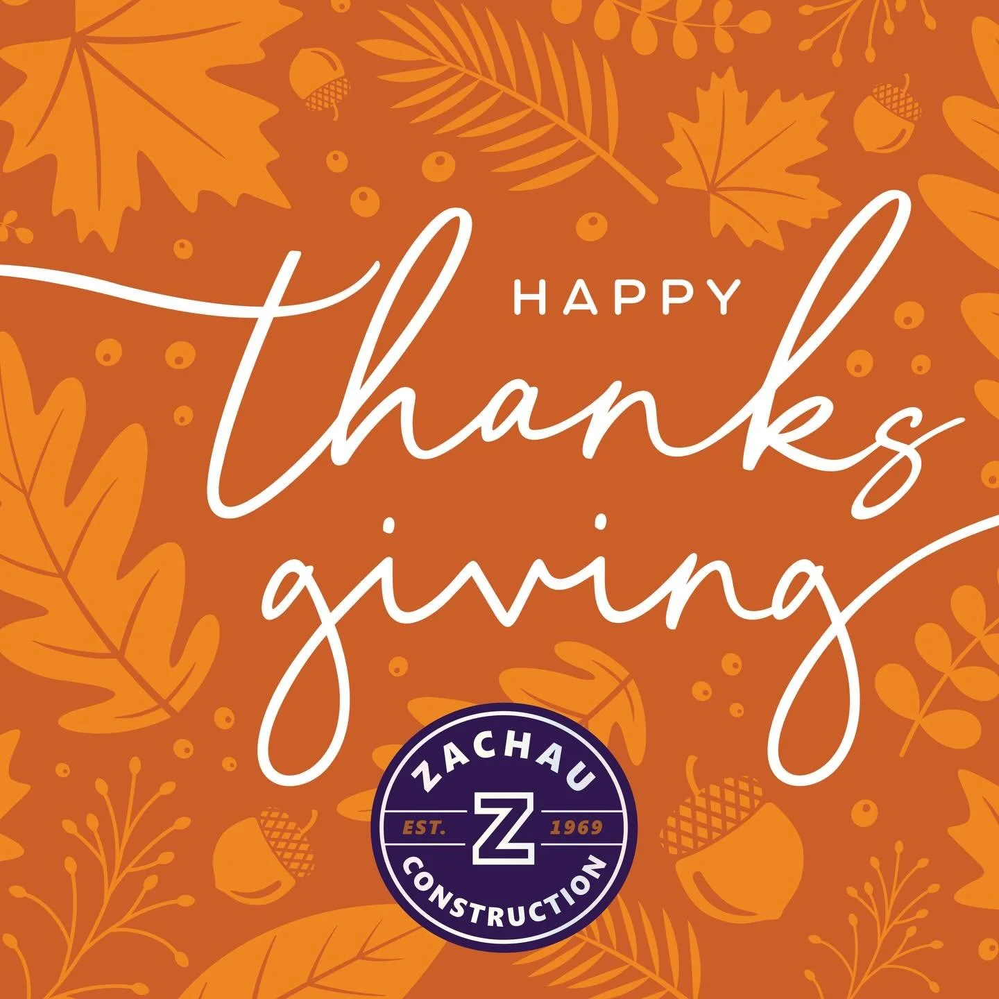 As a new 100% employee-owned company, we have a lot to be grateful for &mdash; especially the people who make Zachau what it is. Thank you to our incredible team, and to the clients, partners, and communities who we are honored to work with.
Happy Th