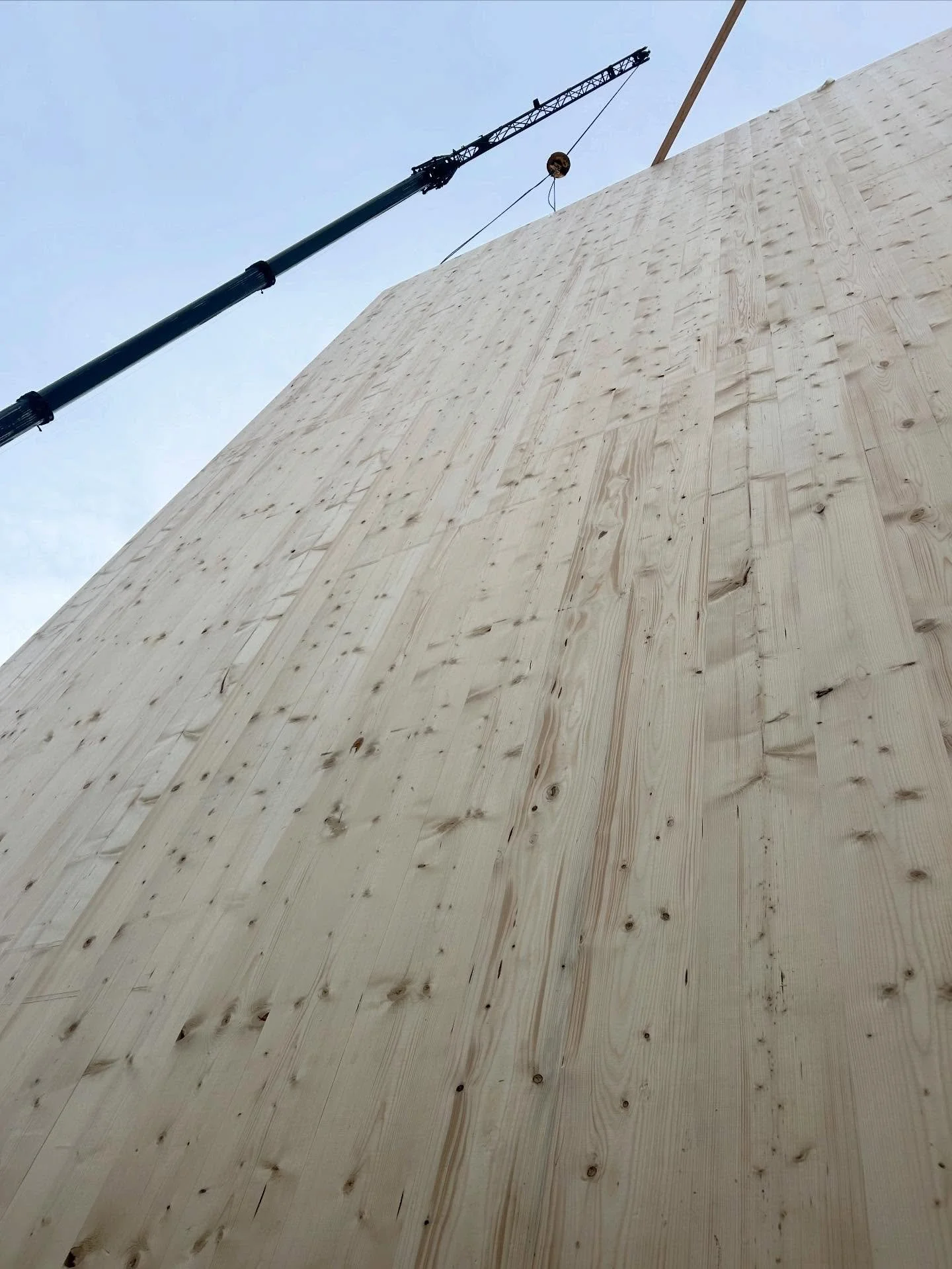 A beautiful CLT panel being installed at our Riverton Park project in Portland!