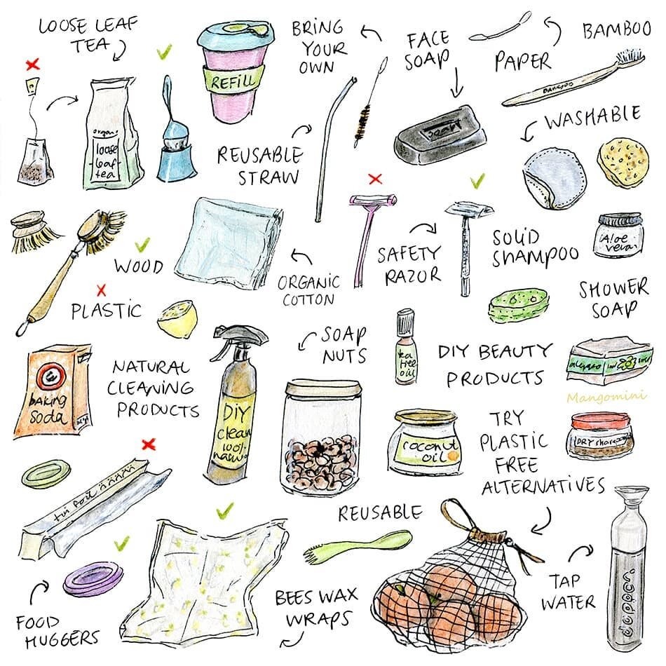 Have you heard of Plastic Free July? We like to consider using Plastic alternatives all year round,  but this initiative is a great way to spread awareness and share tips on how to lean into  a more sustainable lifestyle! 🌎

This is a great graphic,