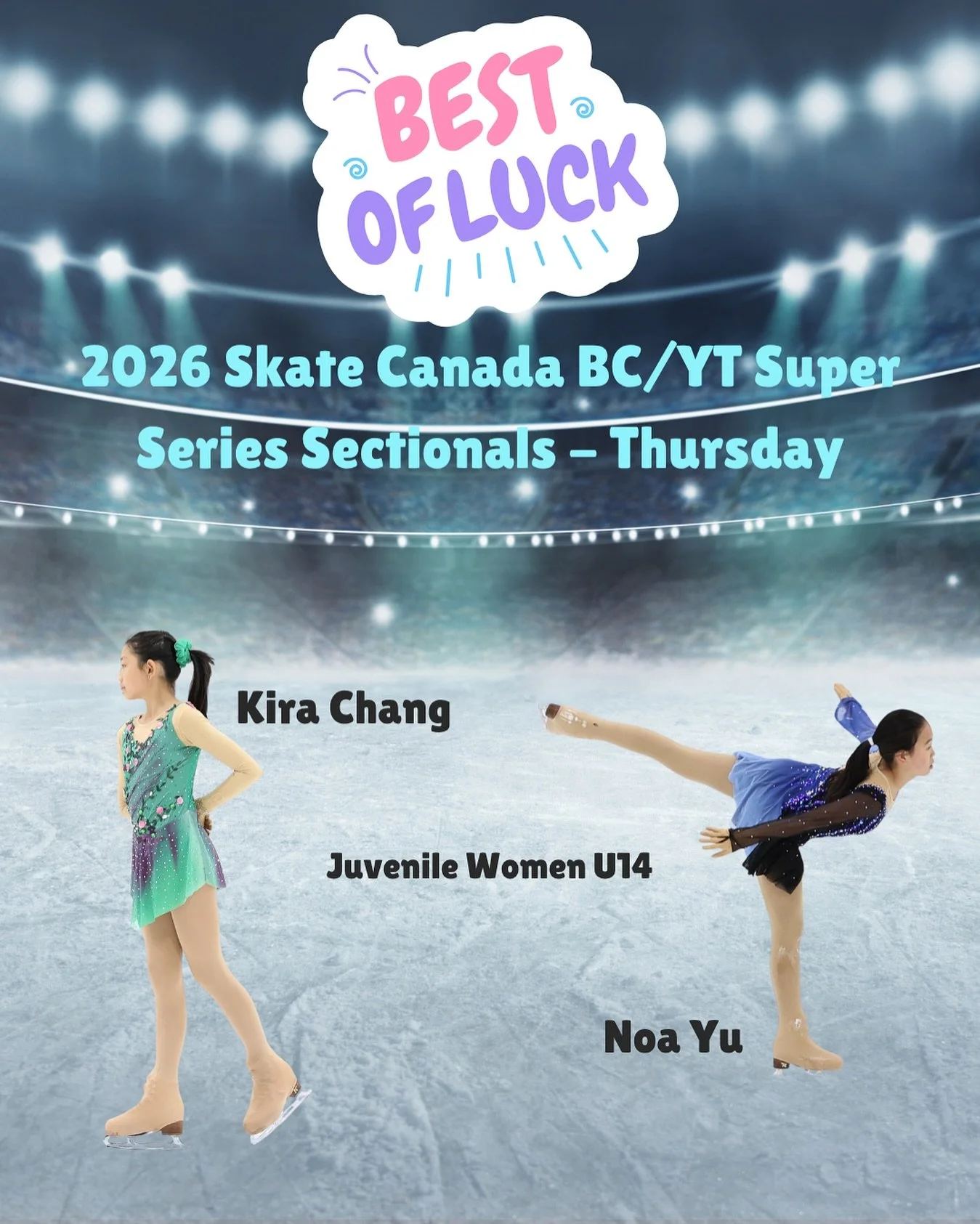 Good luck to all the Thursday competitors! Noa and Kira compete at 4:00pm 🎥 watch the livestream https://www.skatinginbc.com