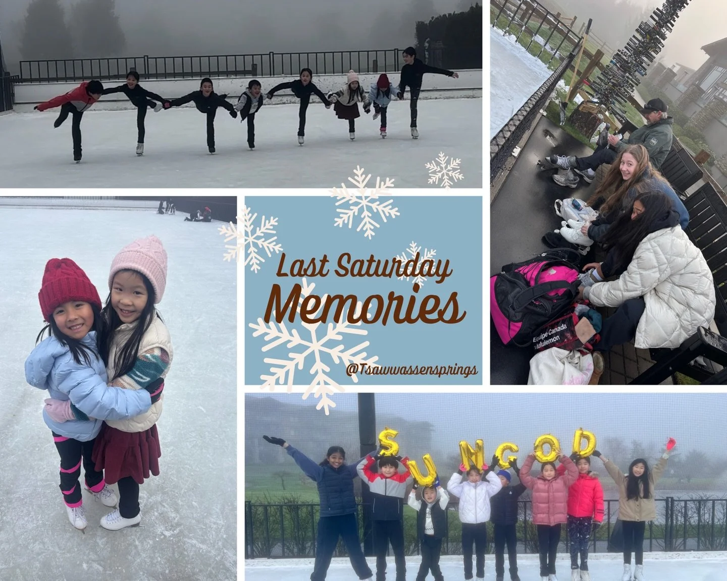 ✨ Flashback Saturday ✨
So many great memories last Saturday! Everyone had an amazing time skating and laughing together. ⛸️
Thank you Tsawwassen Springs for hosting us!

#FlashbackSaturday #IceMemories #SungodSkatingClub #CommunityOnIce #ThankYou Tsa