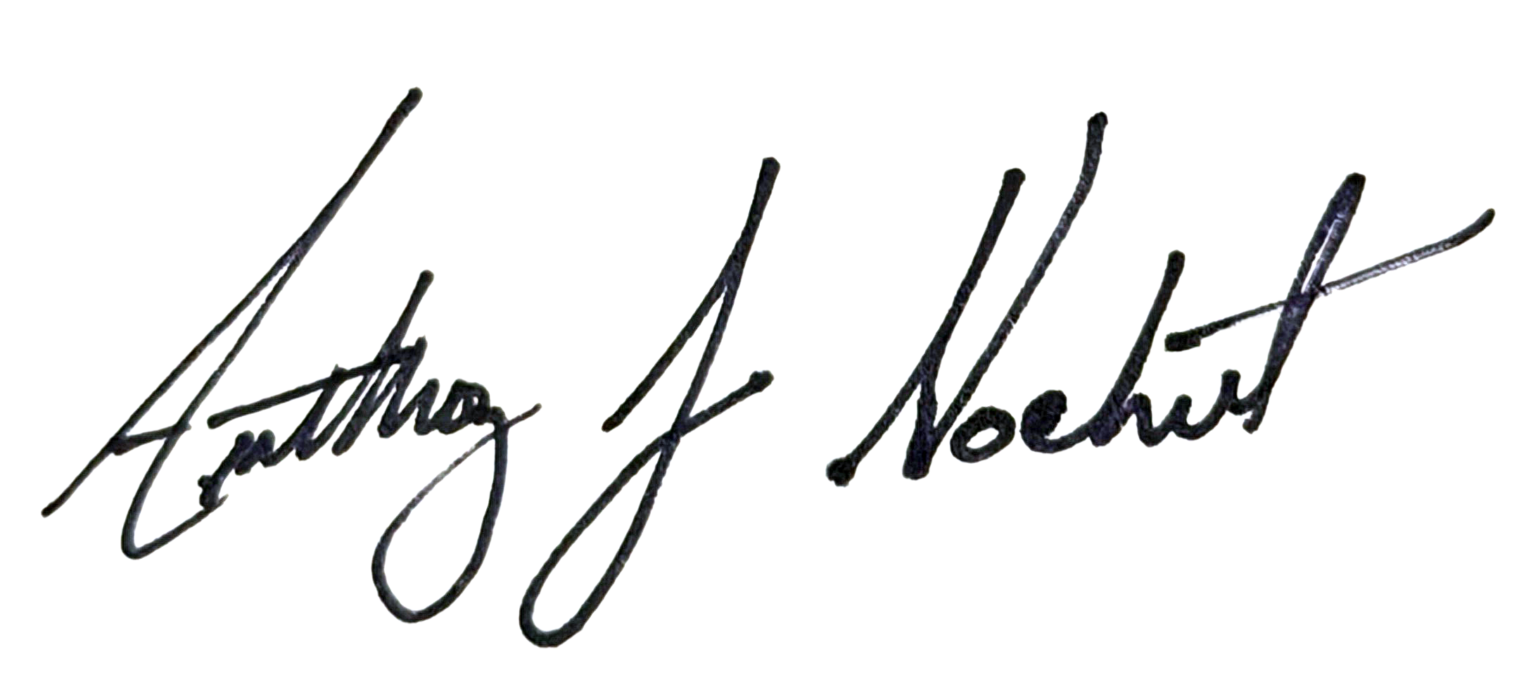 Close-up of a handwritten signature reading 'Arthur J. Nack' on white paper.