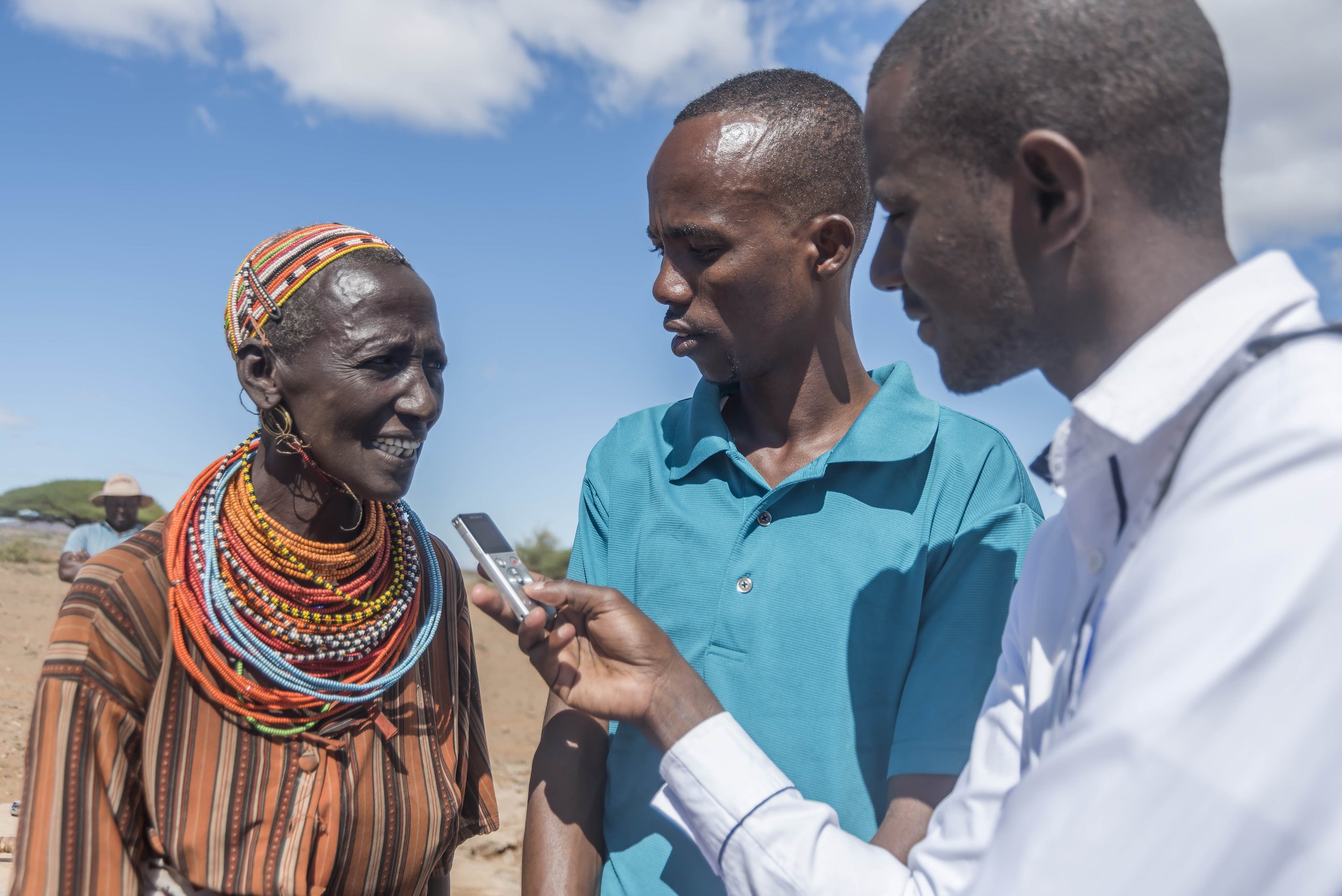 BBC Media Action: interviewing female pastoralist about forced migration in Marsabit, Kenya.