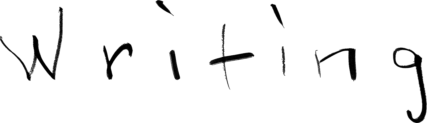 Handwritten text that says 'Writing' in black ink on a white background.