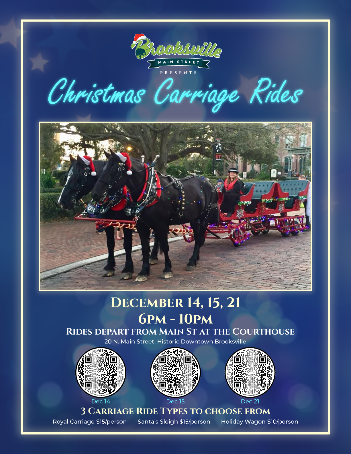 Christmas Carriage Rides — Brooksville Main Street
