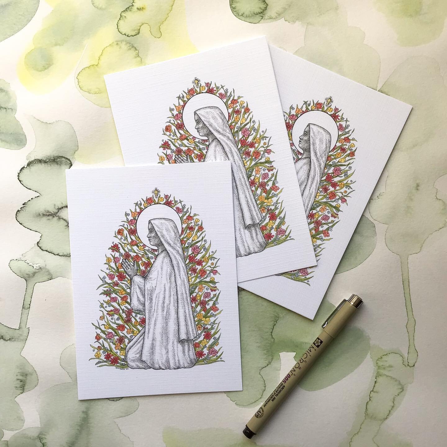 St Monica prints are LIVE ✨

As in, I finally listed them on my website. Meaning, they are available for purchase. That is to say, this lovely illustration can grace your walls. 😊

Still on luxurious linen paper, sizes 5x7&rdquo; and 8x10&rdquo; plu