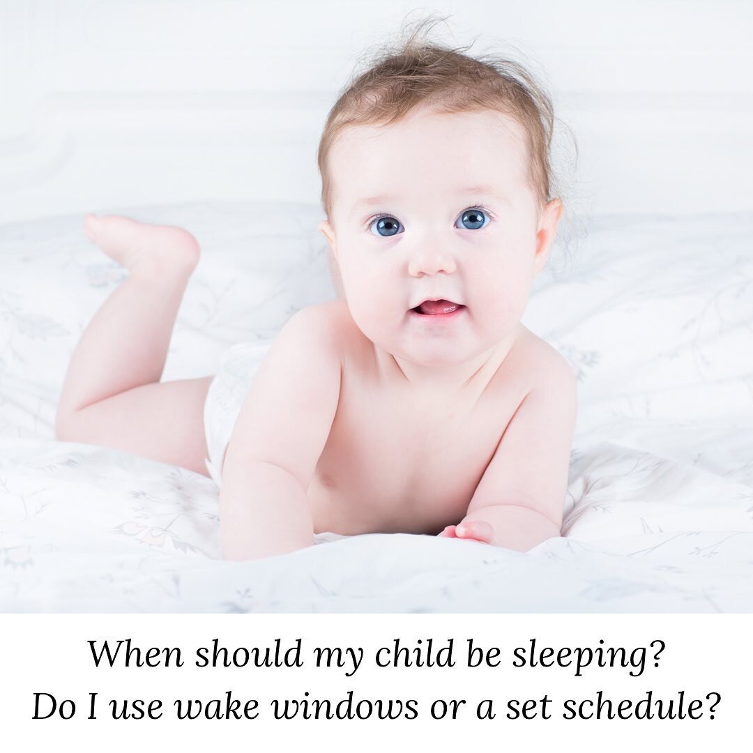 Many parents ask me... &quot;How long do I use a wake window for my baby? When should I switch to a schedule?&quot; 

💙It's up to you and what works best for your family. If wake windows are working for you - keep it up!

💙There are benefits of usi