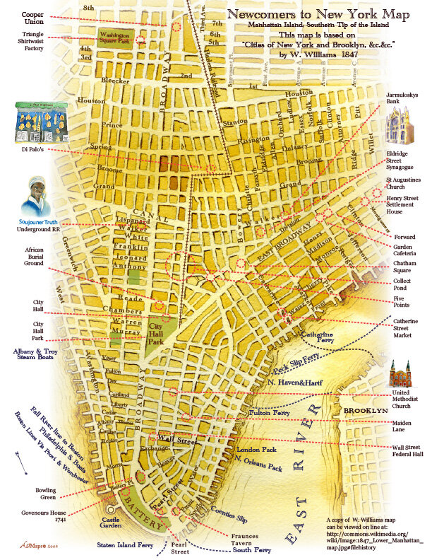 'New Comers to New York' historical map 
The Museum at Eldridge Street