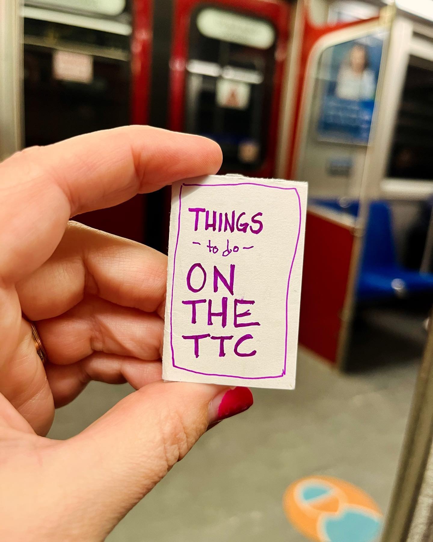 THINGS TO DO ON THE TTC: a mini-zine of things I did when I forgot my book for a trip across town. Maybe you can enjoy similarly nice activities on the TTC @takethettc 

#minizine #ttc #ttcjourney #toronto #transit #subway #subwayart #zinemaking #zin