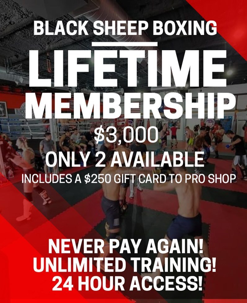 💥ONLY 2 spots AVAILABLE!💥

With a 250 credit toward the pro shop as well! 

First come first serve! 

#LifeTimeMembership #JoinTheFamily 

#boxing #punch #family #fitness #competition #love #gring #work #red #black #gray #boxinggym #atxboxing #aust