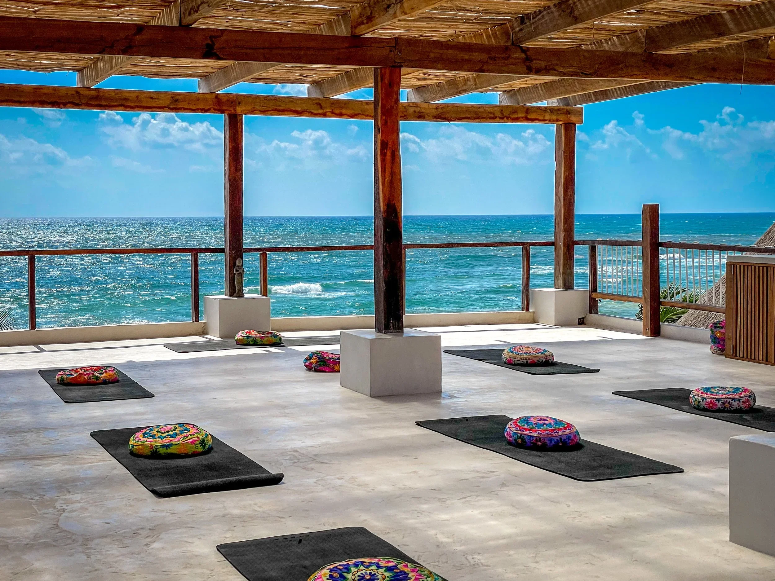 View from the mats at Amansala Eco Chic Resort Tulum Mexico Pilates Sculpt Retreat