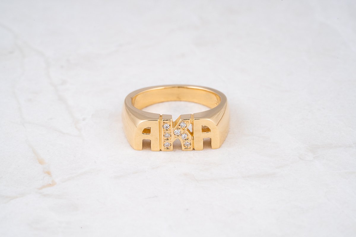 Double Initials Ring with Diamond Heart | Gold ring designs, Personalized initial  ring, Girlfriend jewelry
