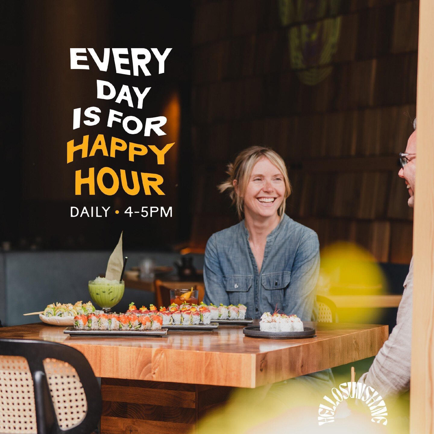 You can&rsquo;t buy happiness&hellip; but you can buy sushi at half price, which is technically the same thing. 😉 Swing by for our happy hour. Daily 4-5pm. 🍣