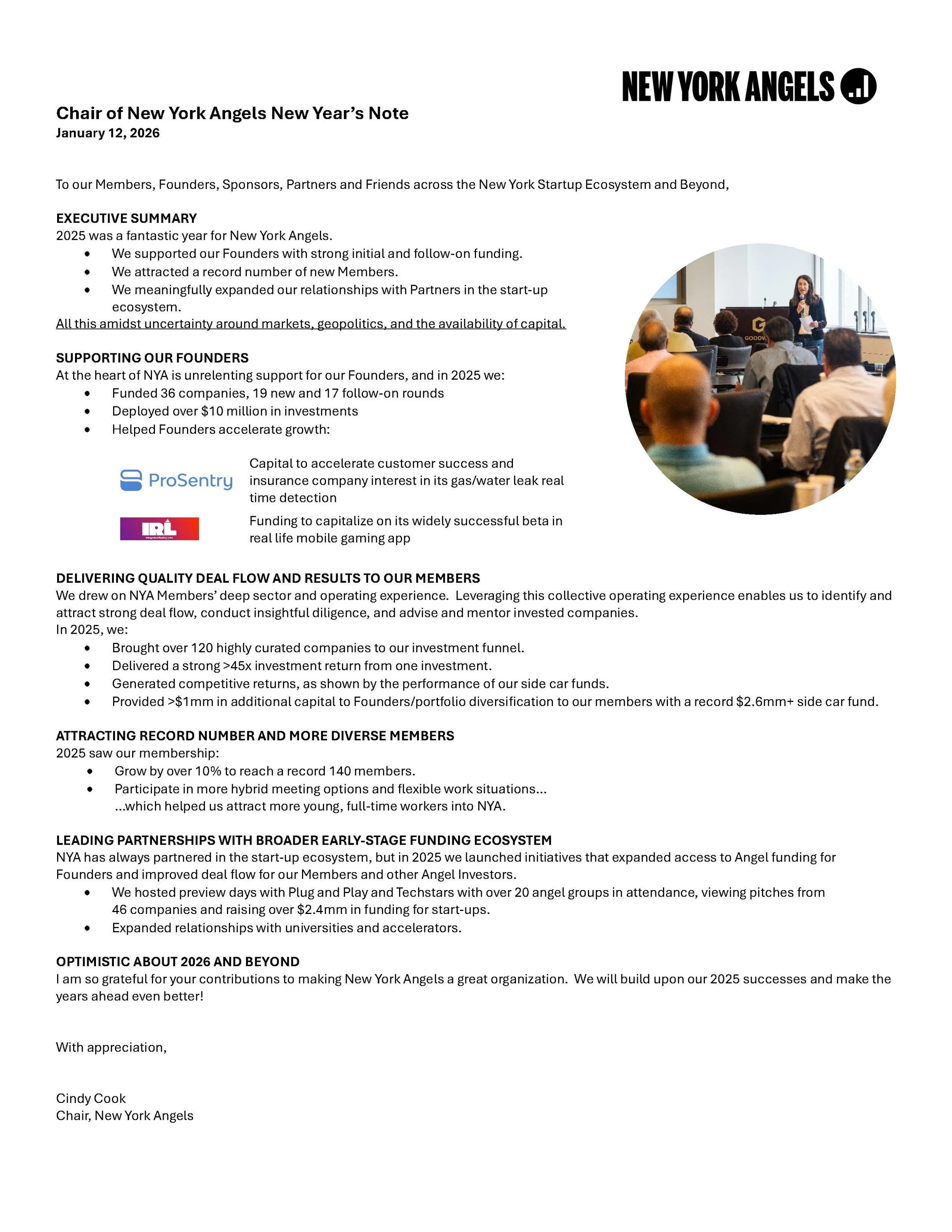 2025: $10 MILLION+ INVESTED BY NYA MEMBERS