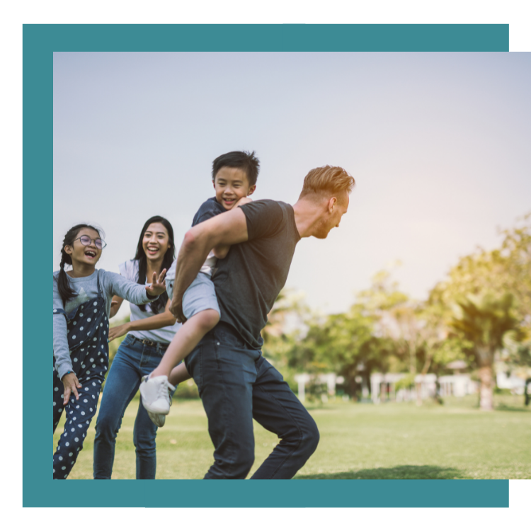 Family playing in Normanview West Community Association