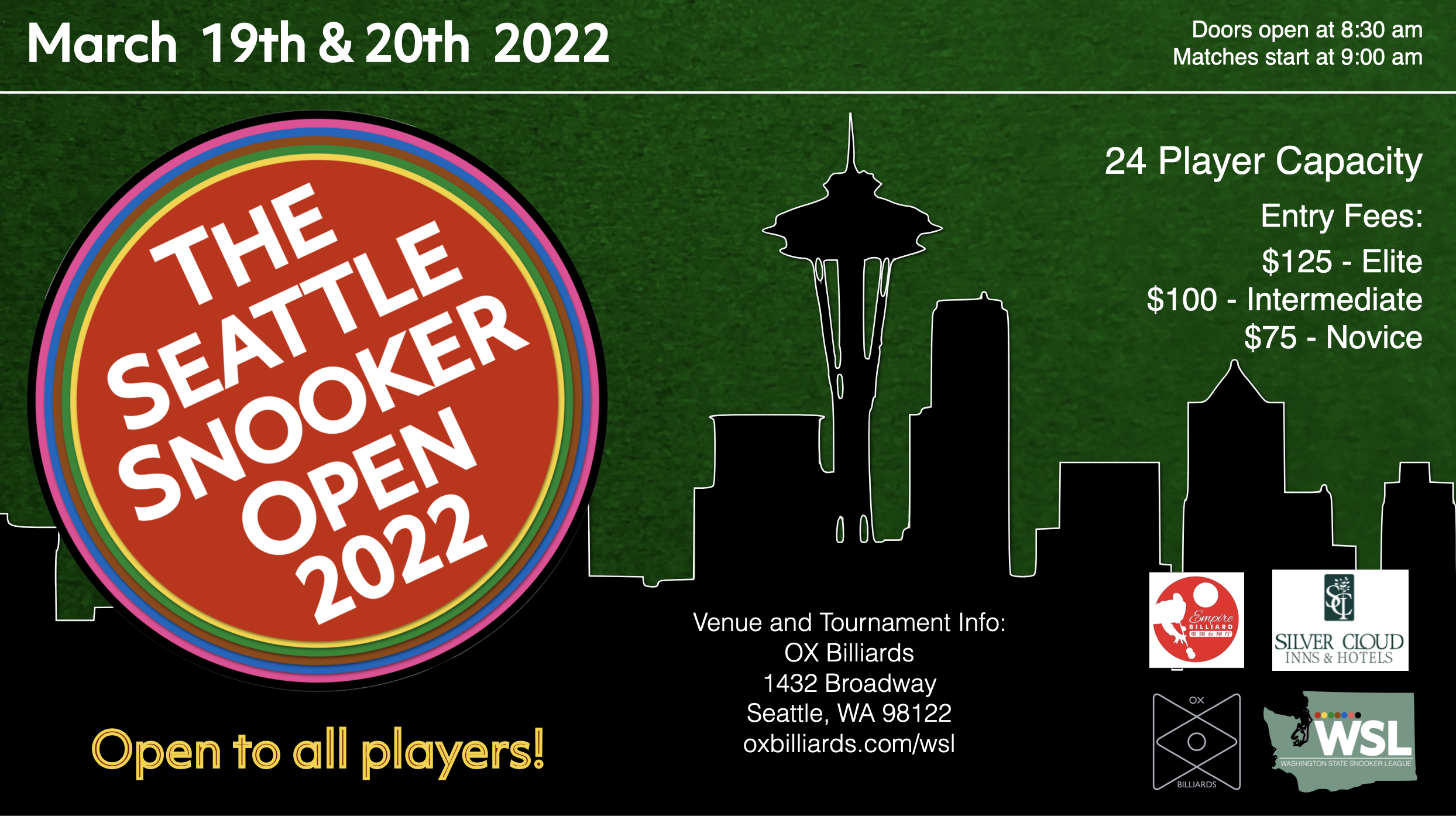 The Seattle Snooker Open 2022 — OX BILLIARDS