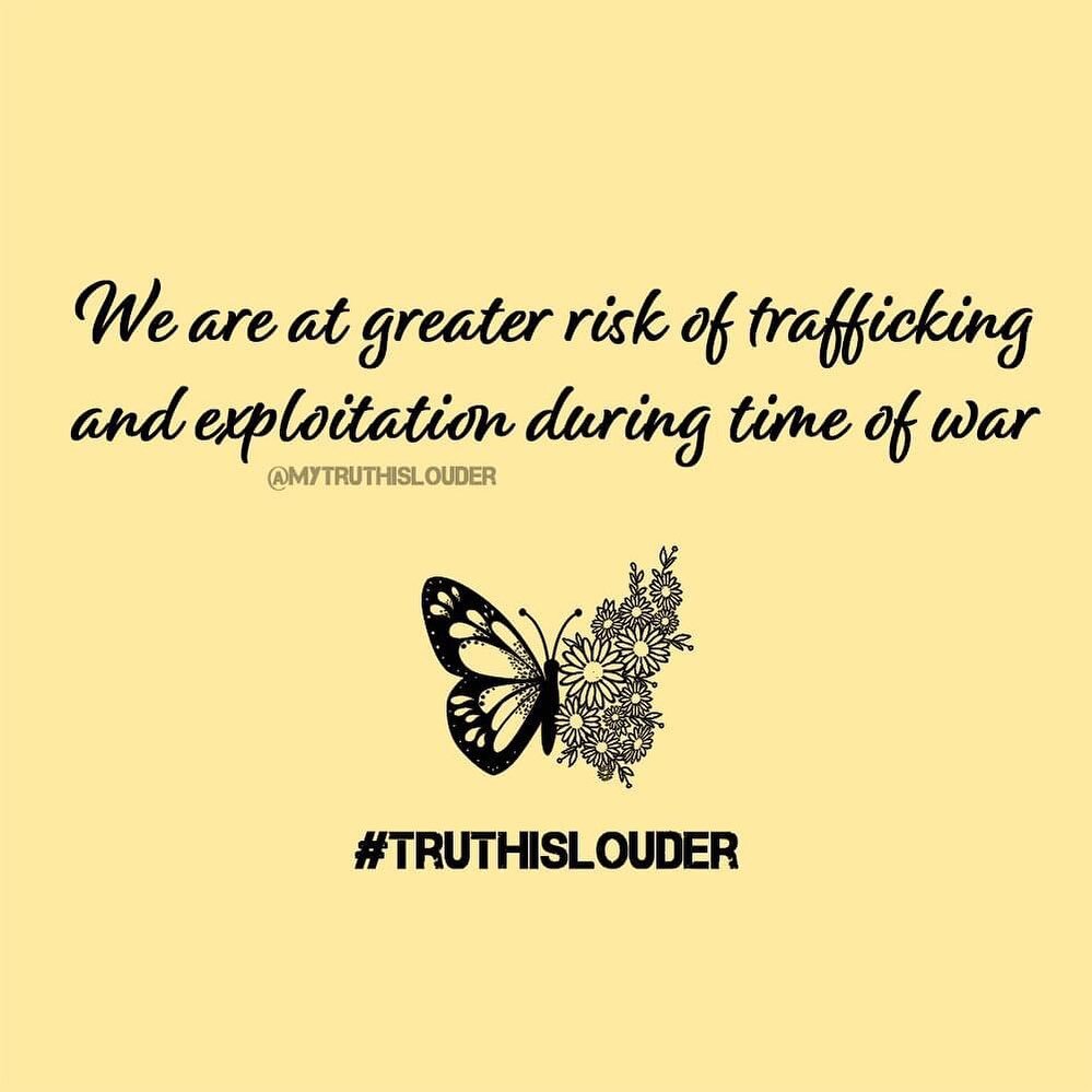 WE ARE AT GREATER RISK OF BEING TRAFFICKED DURING WARTIME
🦋
There is a long history of wars and conflicts around the world that result in large scale death counts and families being torn apart in immeasurably traumatic ways. One cause of such trauma