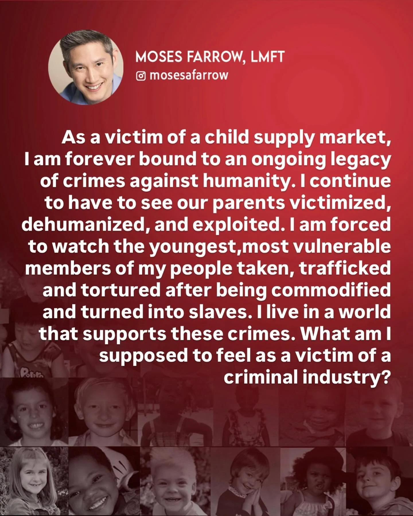 As victims we are often told how we should feel about what was done to us. Saved, celebrated, grateful and happy to pathologized, scapegoated, subhuman and disposable. 

I realize this wide range of emotional responses is a result of the industry&rsq