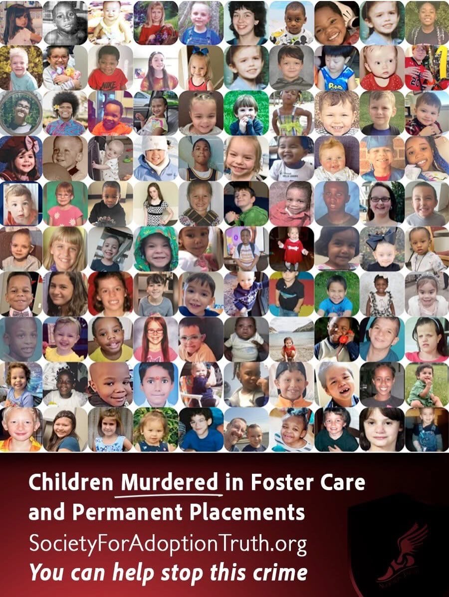 Every year more children are separated from their families and placed with people who murder them. These photos are of children who were taken, trafficked, and killed by state and private agencies promising to keep them safe and to give them a better
