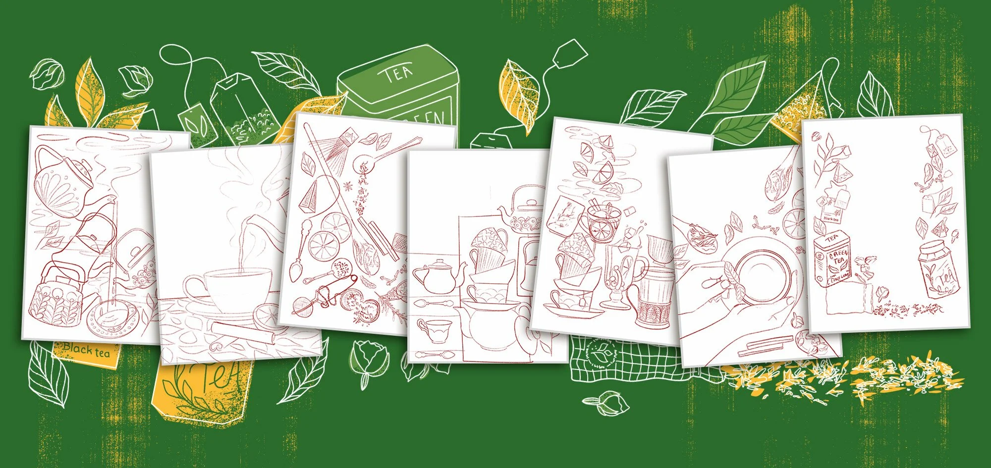 llustration exploring tea preparation and flavor for a culinary Q&A article