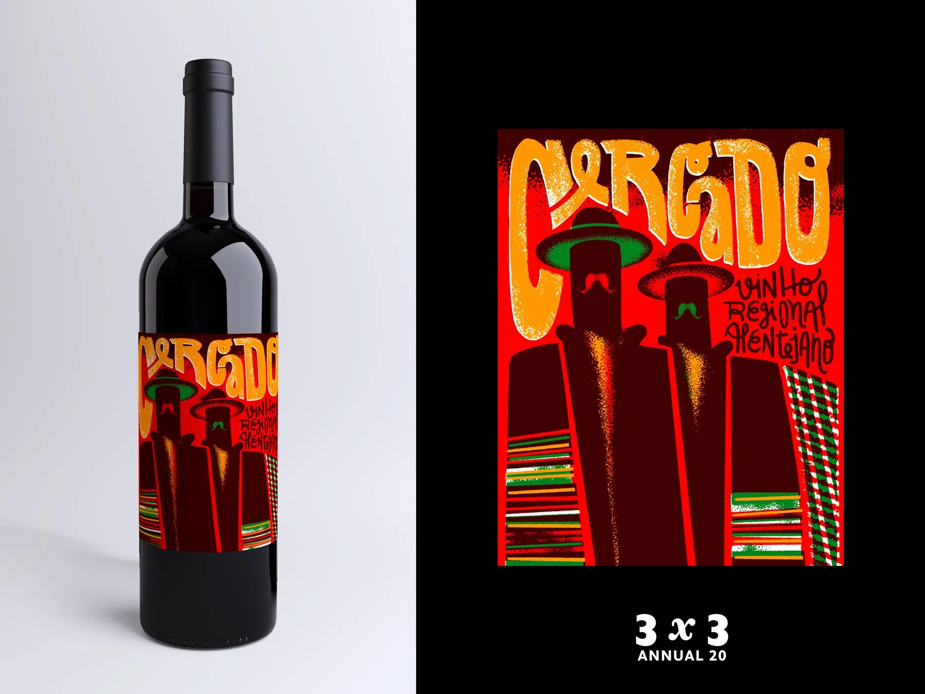 Wine label illustration for Cercado, created for the Alentejo edition of Wine52 in collaboration with Wine52. Vibrant packaging artwork by Marla XL.