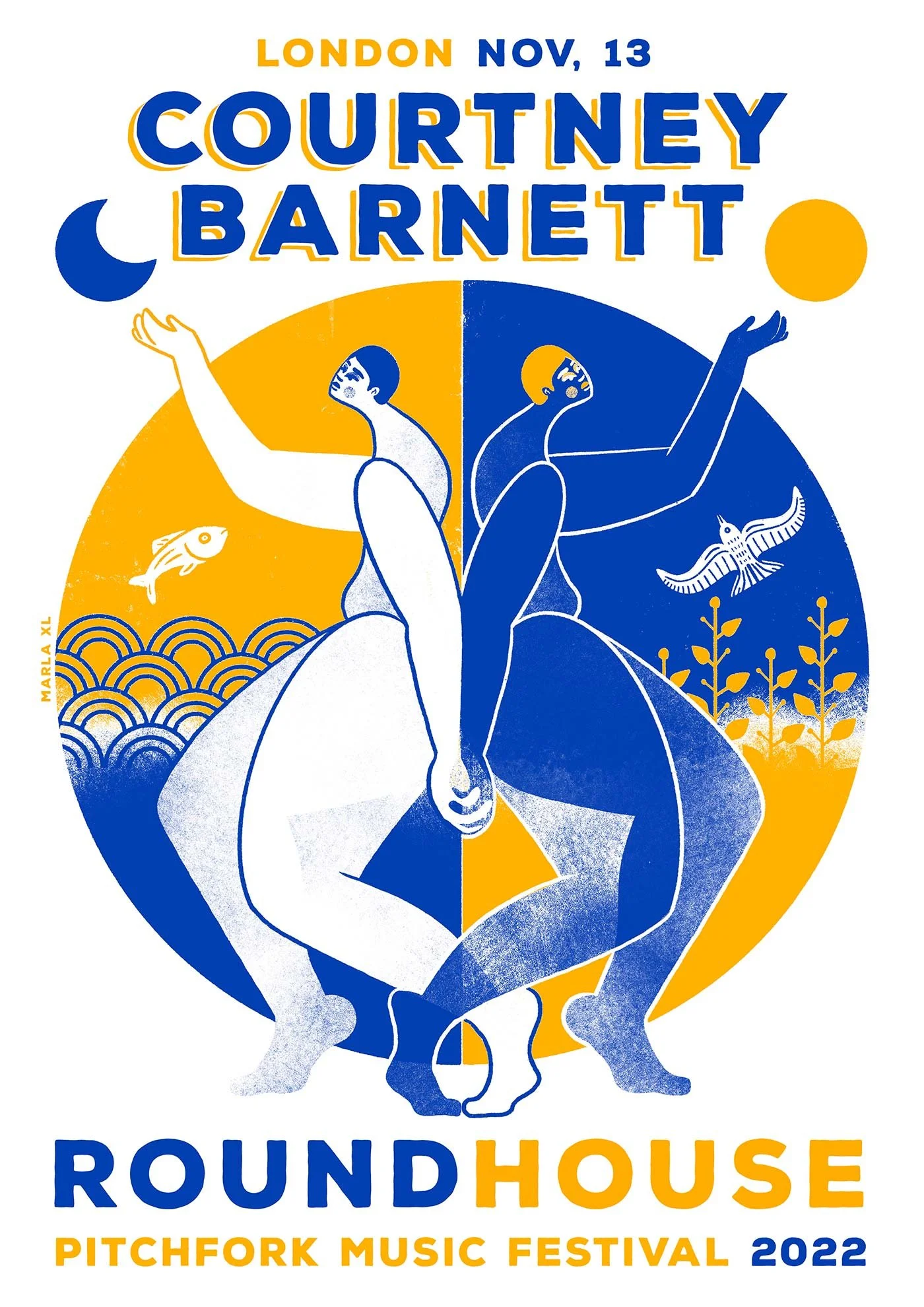 Courtney Barnett London 2022 poster by Marla XL