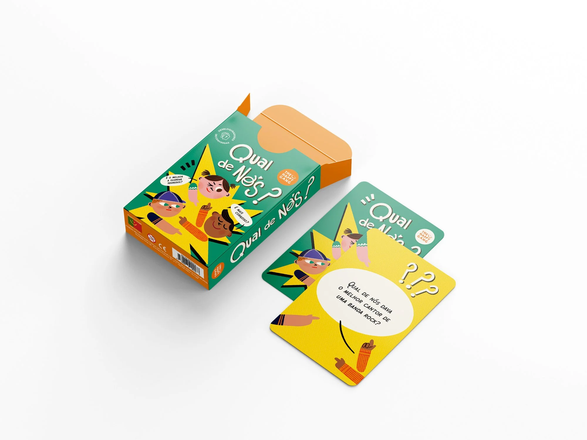 Colorful illustration for a family conversation game by The Happy Gang