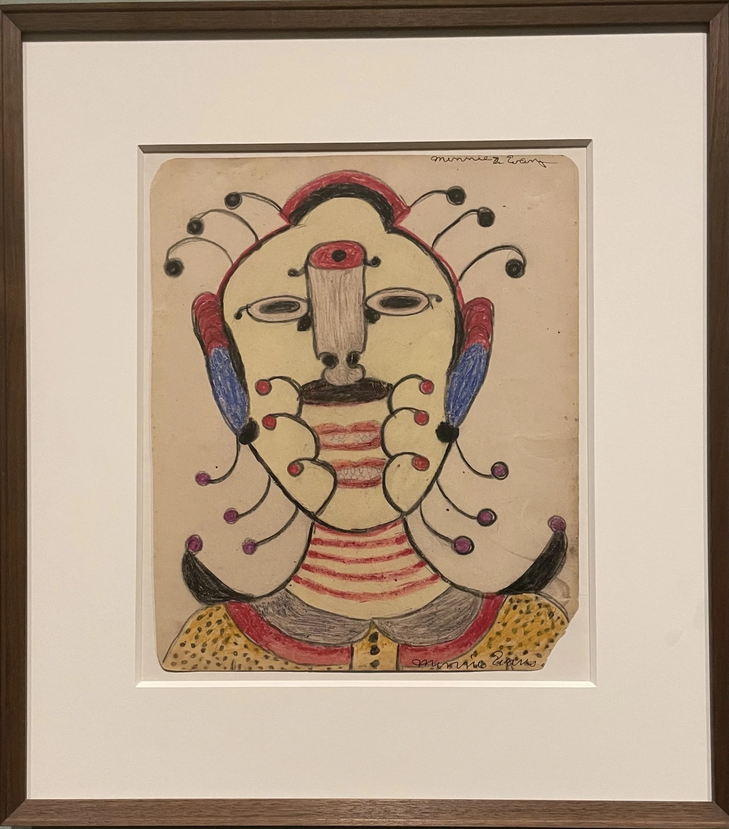 Untitled (Face with Tendrils), ca.1944. Crayon and pencil on paper.