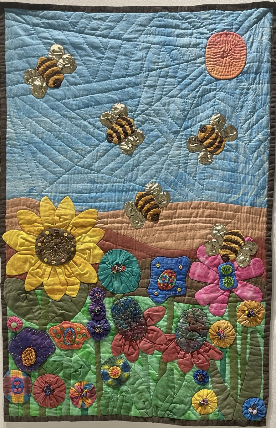 The Bee Quilt, 2008. Hand-appliqued, hand-dyed, hand-painted and hand-quilted.