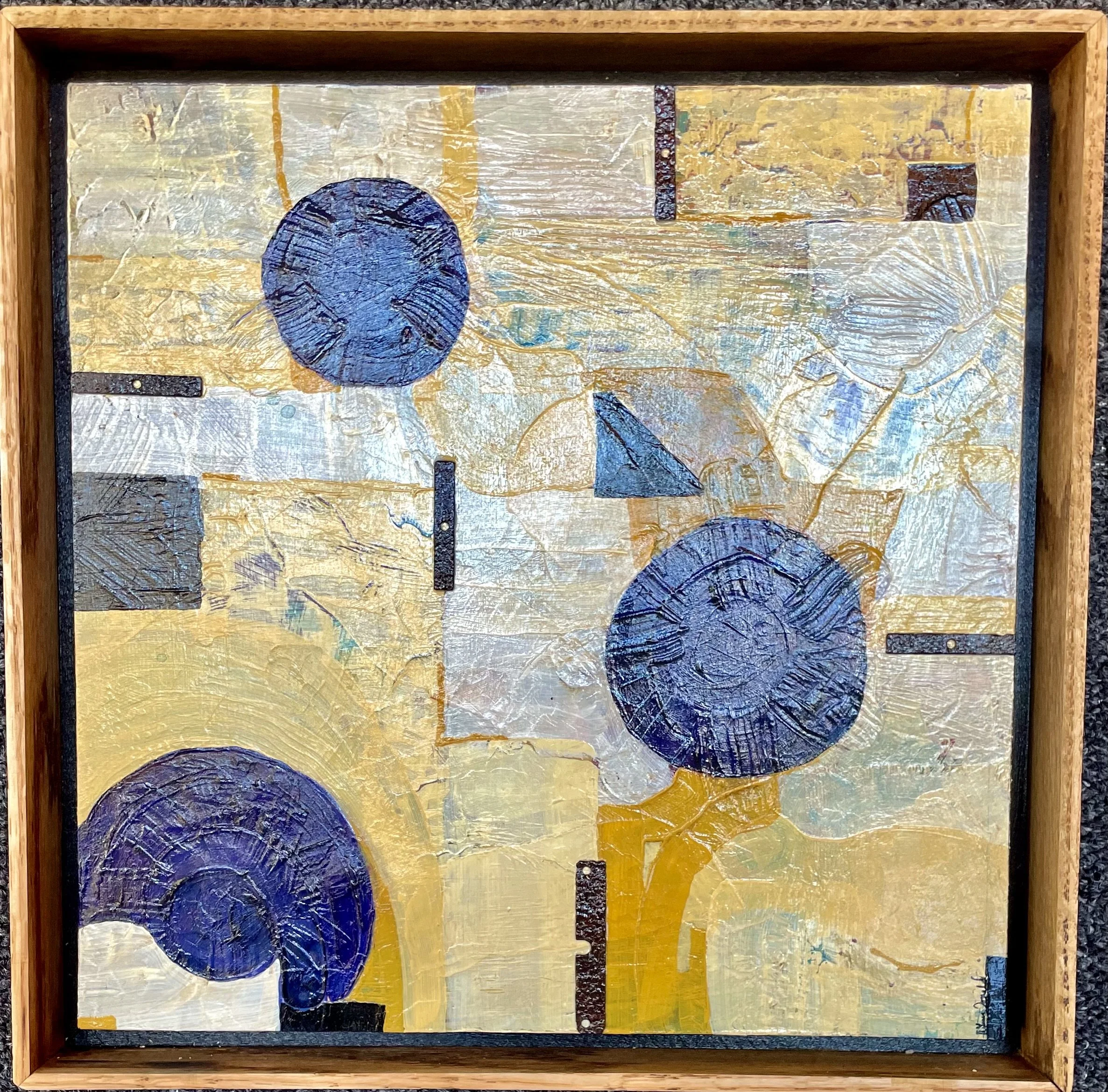 Kim Donald, "Alienate," acrylic and metal, 13 1/4" x 13 1/4"