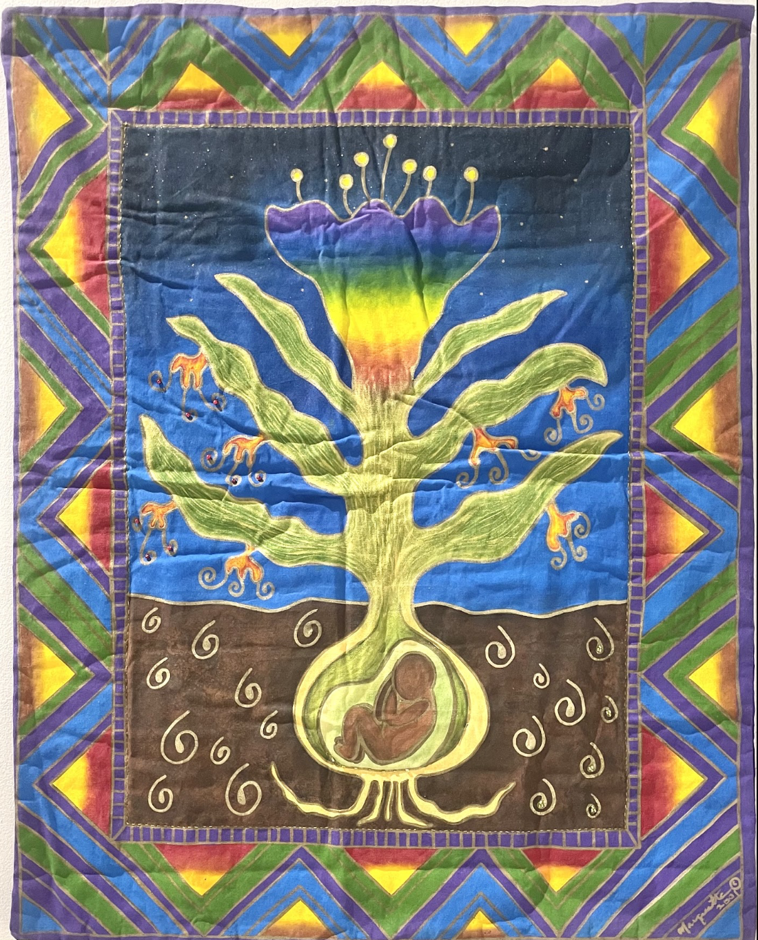 Untitled, 2001. (Unfinished work) Hand-beaded, hand-painted, and hand-quilted.