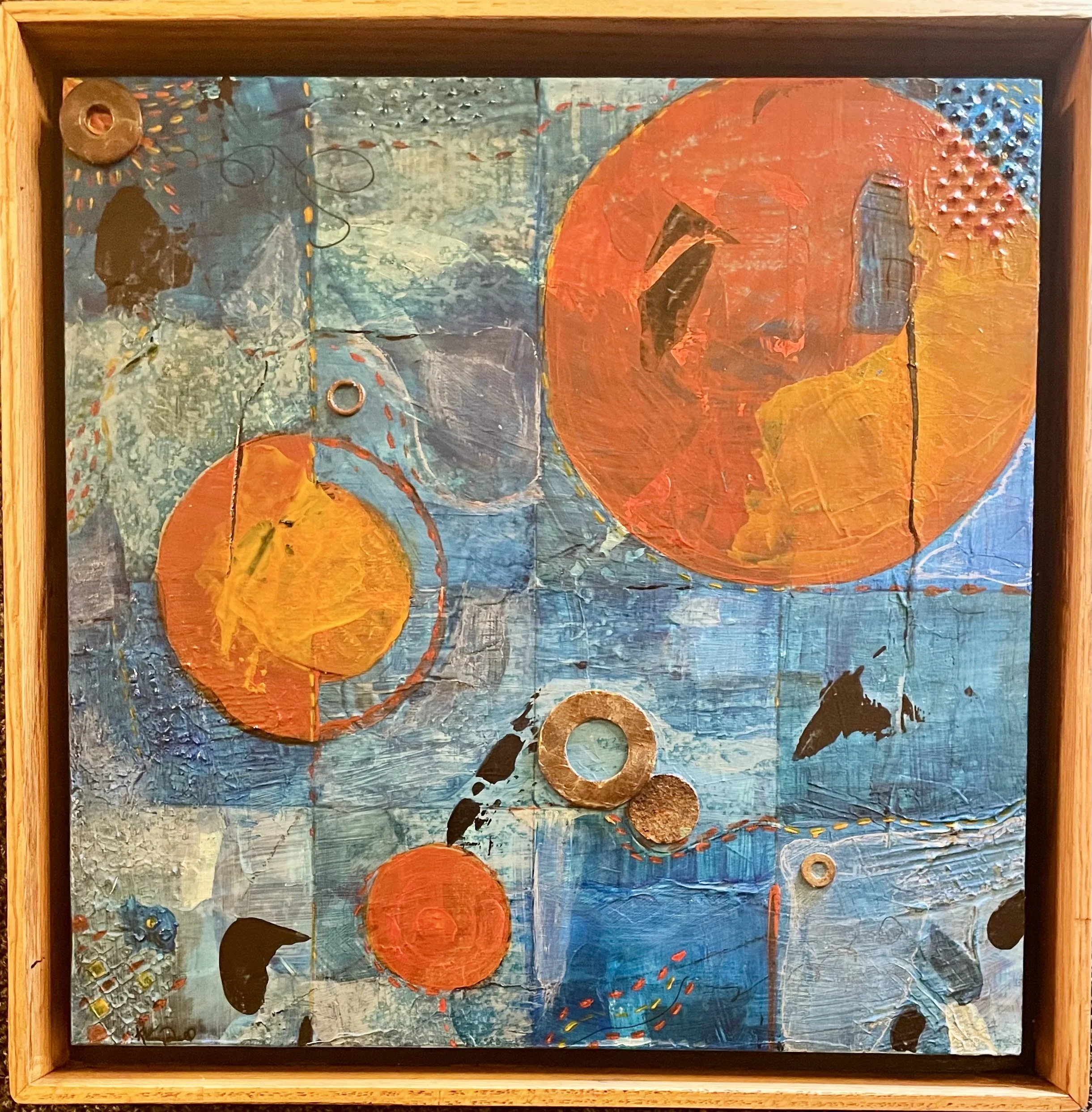 Kim Donald, "Crazy 8," acrylic and metal, 13 1/4" x 13 1/4"