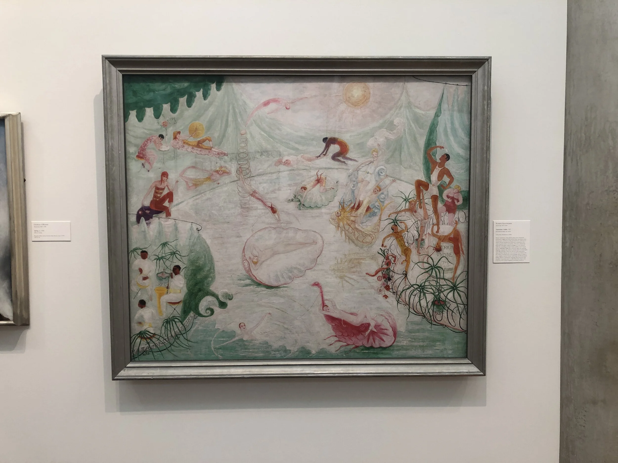 Florine Stettheimer, Natatorium Undine, 1927 (oil and encaustic on canvas)