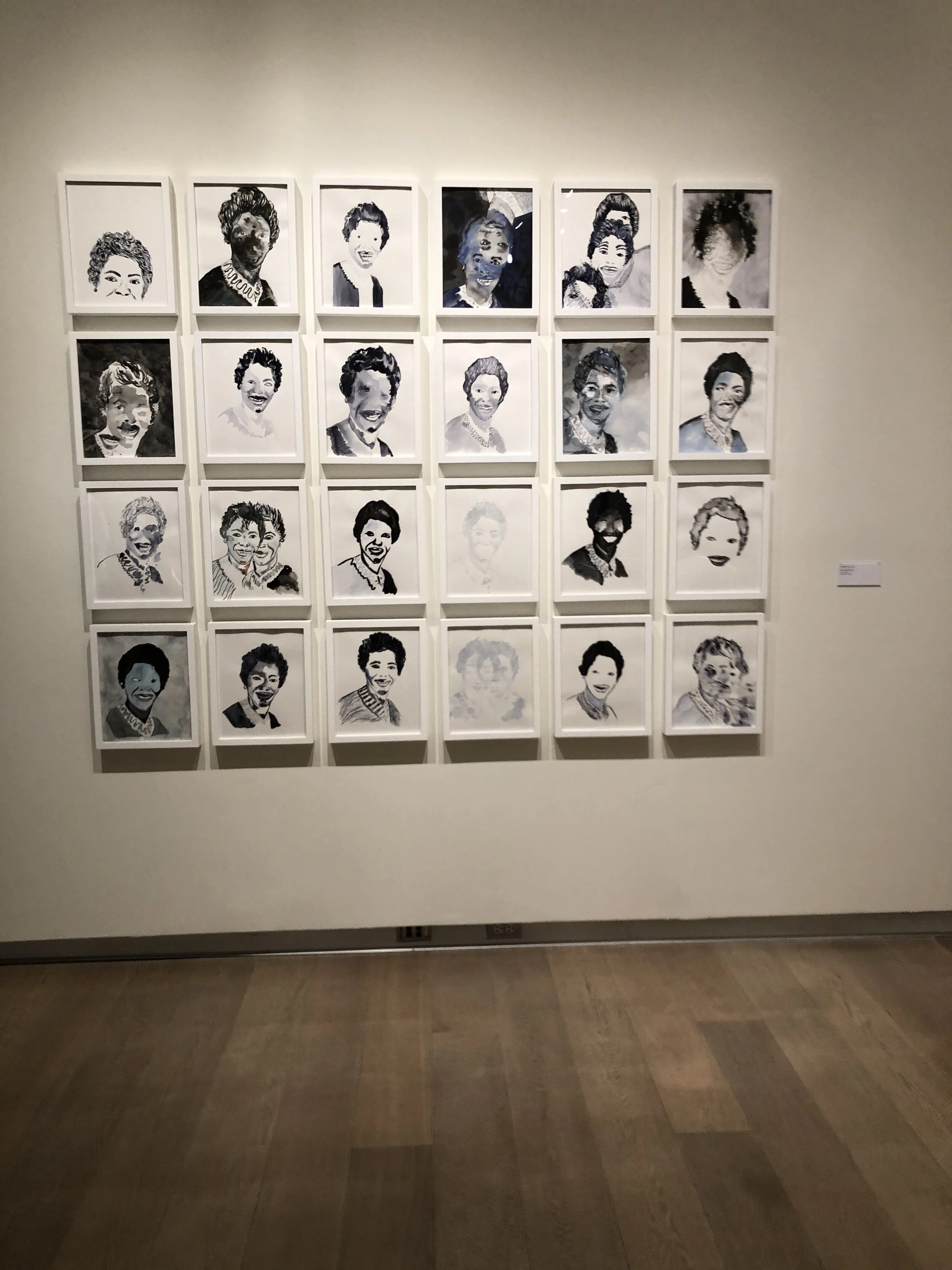 Kambui Olujimi, Walk With Me series, ongoing 2014 to present, (ink on paper)