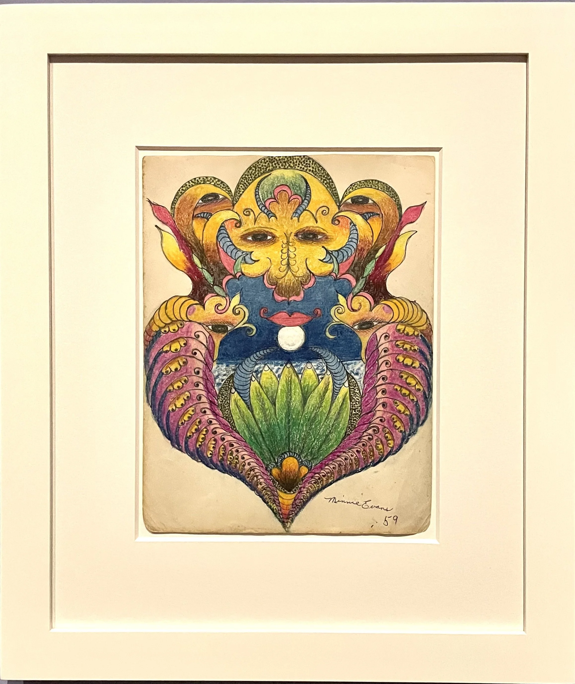 Untitled (Red Lips on Moon,1959. Crayon and ink on paper.