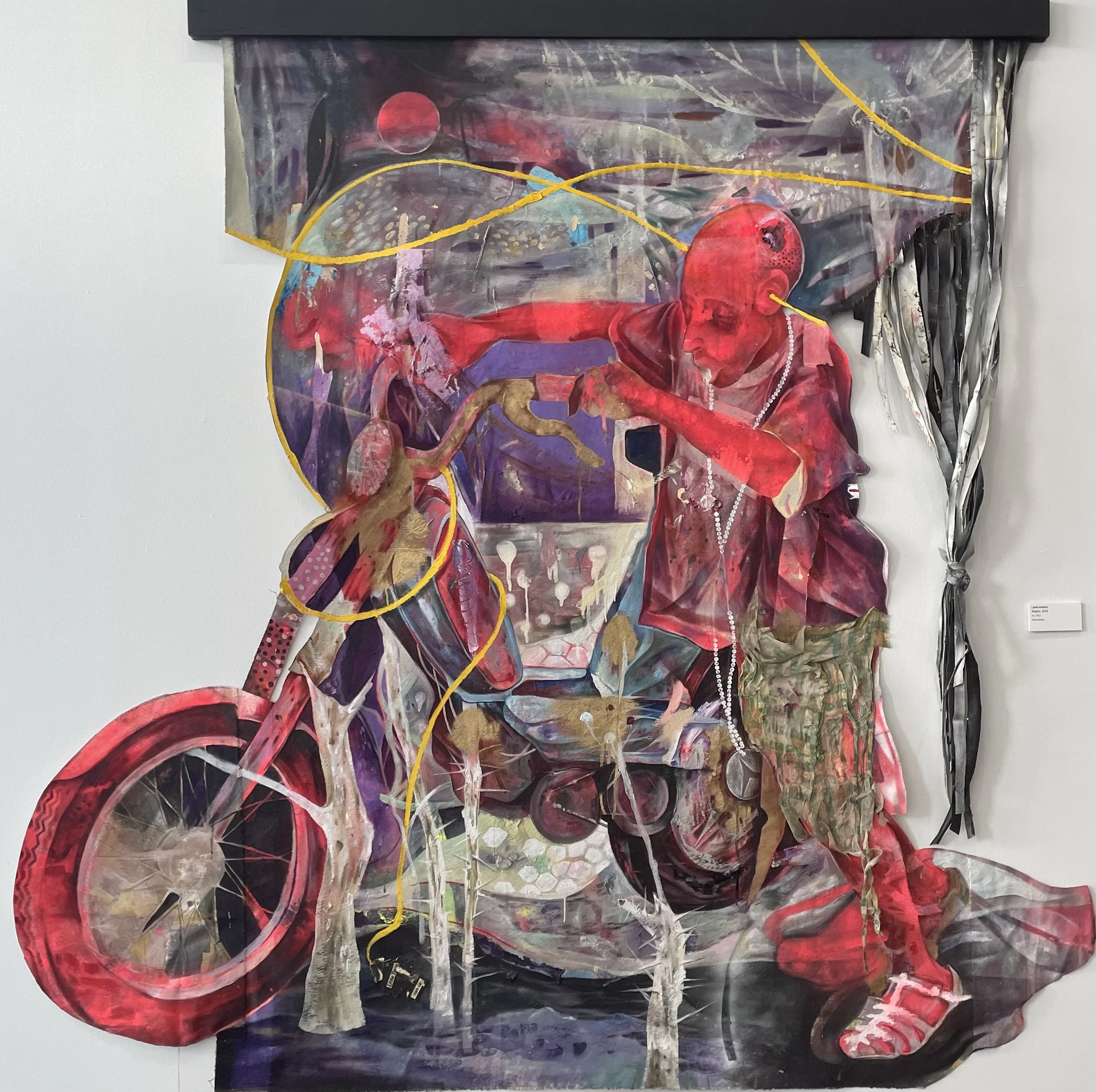 Lavar Munroe, Nights, 2018. 76 x 75.5," Assemblage