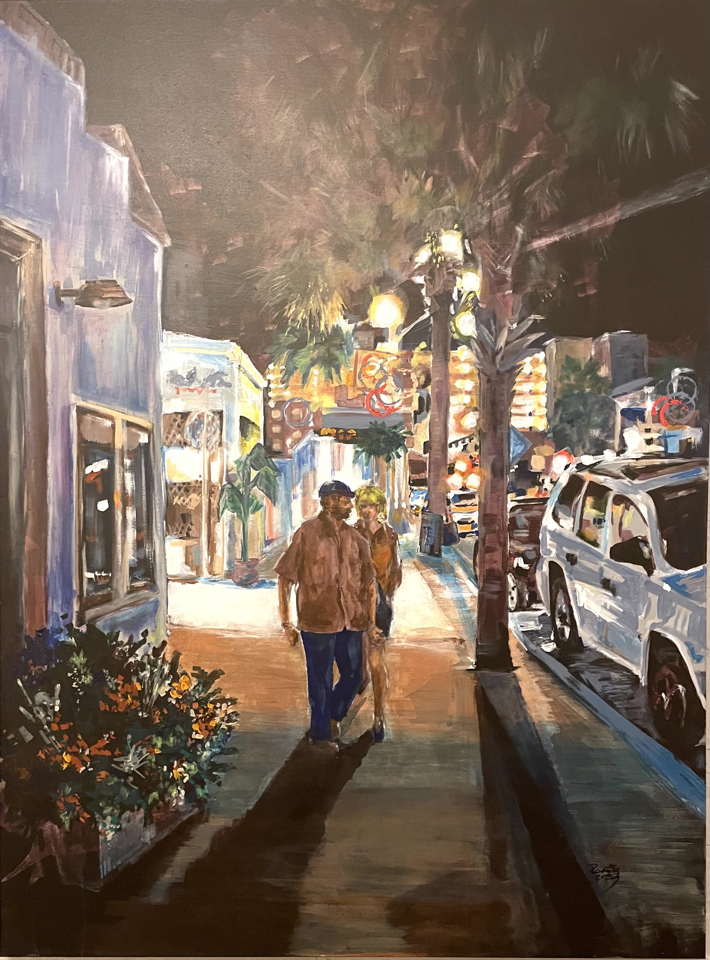 Renee Crouser, "Into the Night," acrylic, 36" x 48"