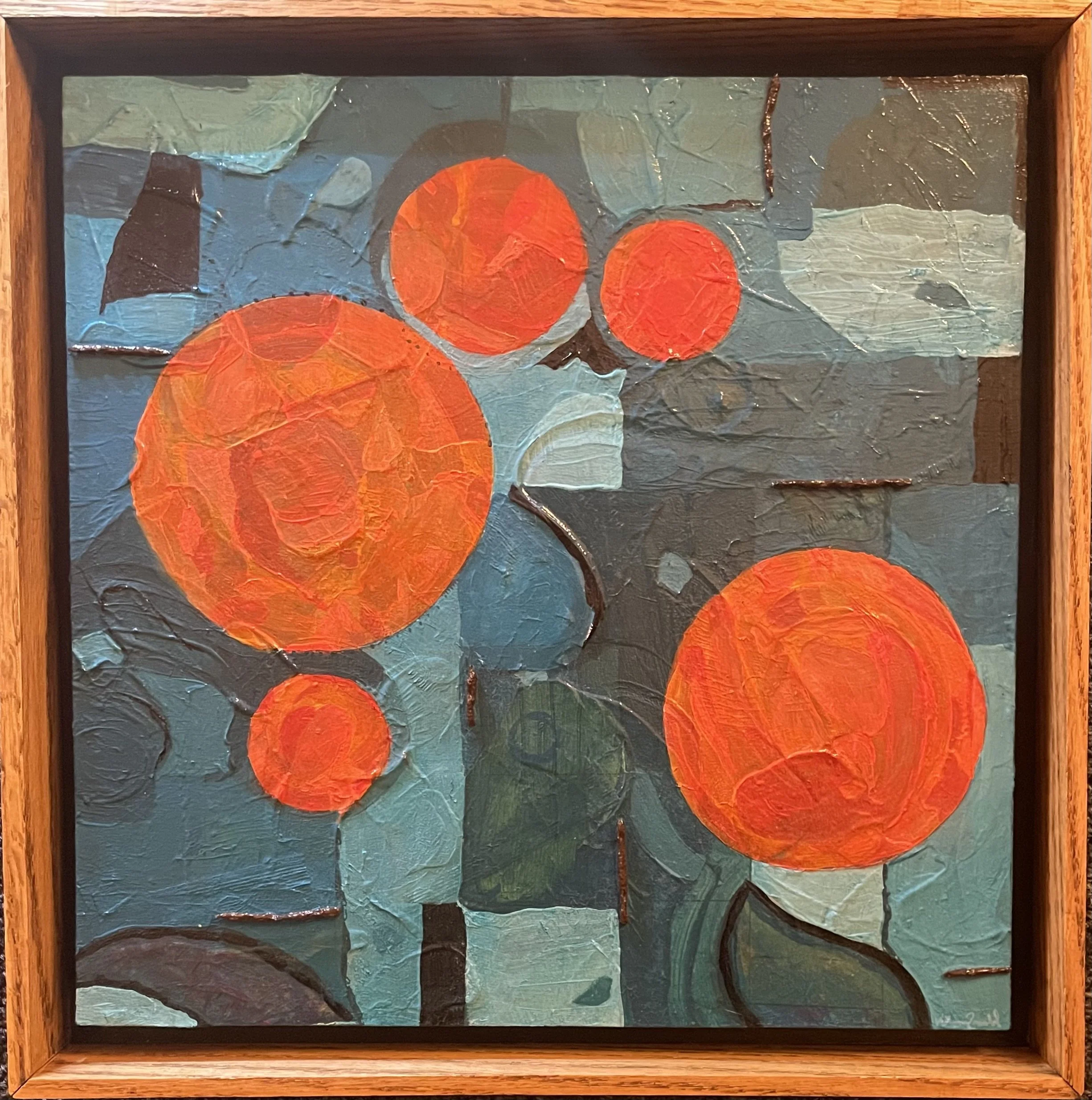 Kim Donald, "Disconnect," acrylic and metal, 13 1/4" x 13 1/4"